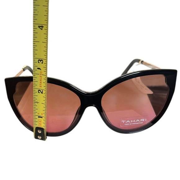 Tahari Oversized Cat Eye Black Gold Sunglasses Pink Ombre Fade main image 5